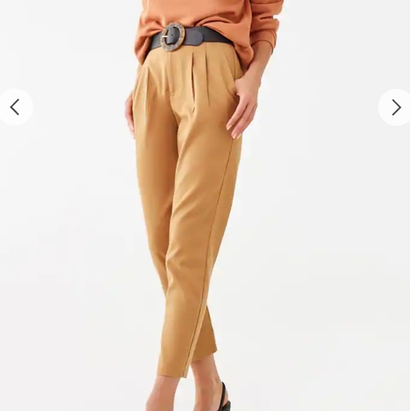 Ella High-Rise Trouser Pants Beige Tan Nude - Picture 4 of 8